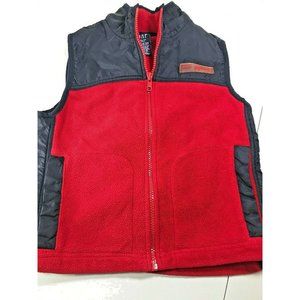 Youth Boys Gap Fleece Vest Red and Blue Full Zip Up W Hand Pockets Boys XS SZ 4